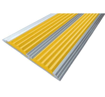 Алюминиевая полоса с 2-мя противоскользящими желтыми вставками