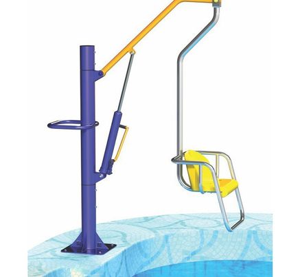Гидравлический подъемник-лифт для бассейна с низким бортом