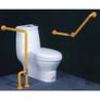 Поручень HS-028 угловой желтый для туалетов/писсуаров с креплением к полу