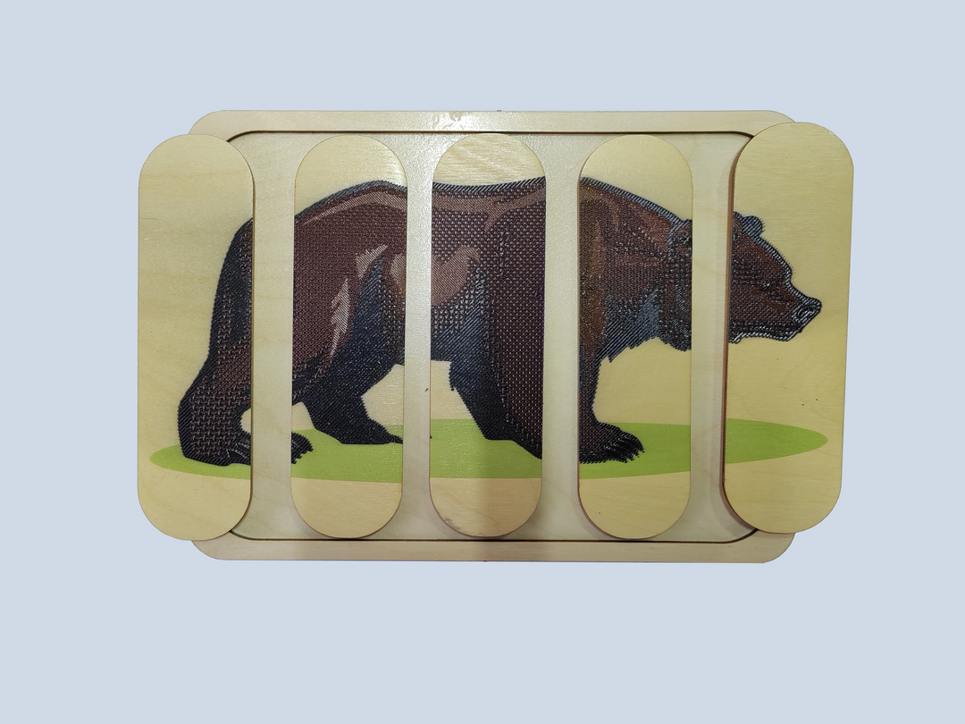 Тактильный пазл Медведь для слабовидящих