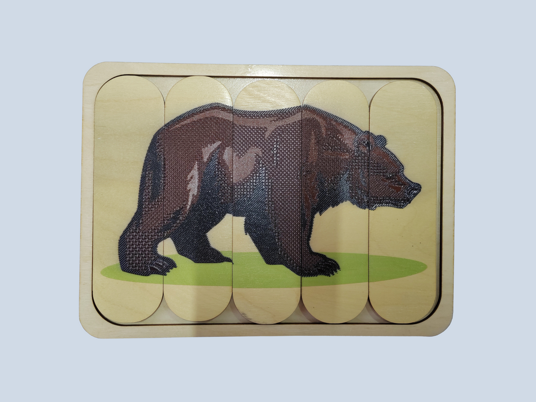 Тактильный пазл Медведь для слабовидящих