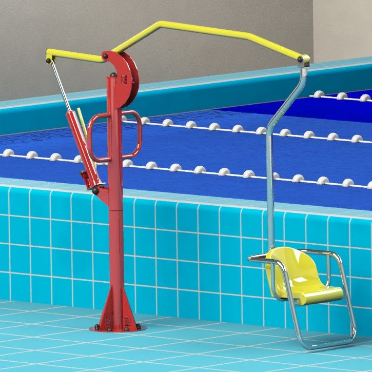 Гидравлический подъемник-лифт для бассейна с высоким бортом