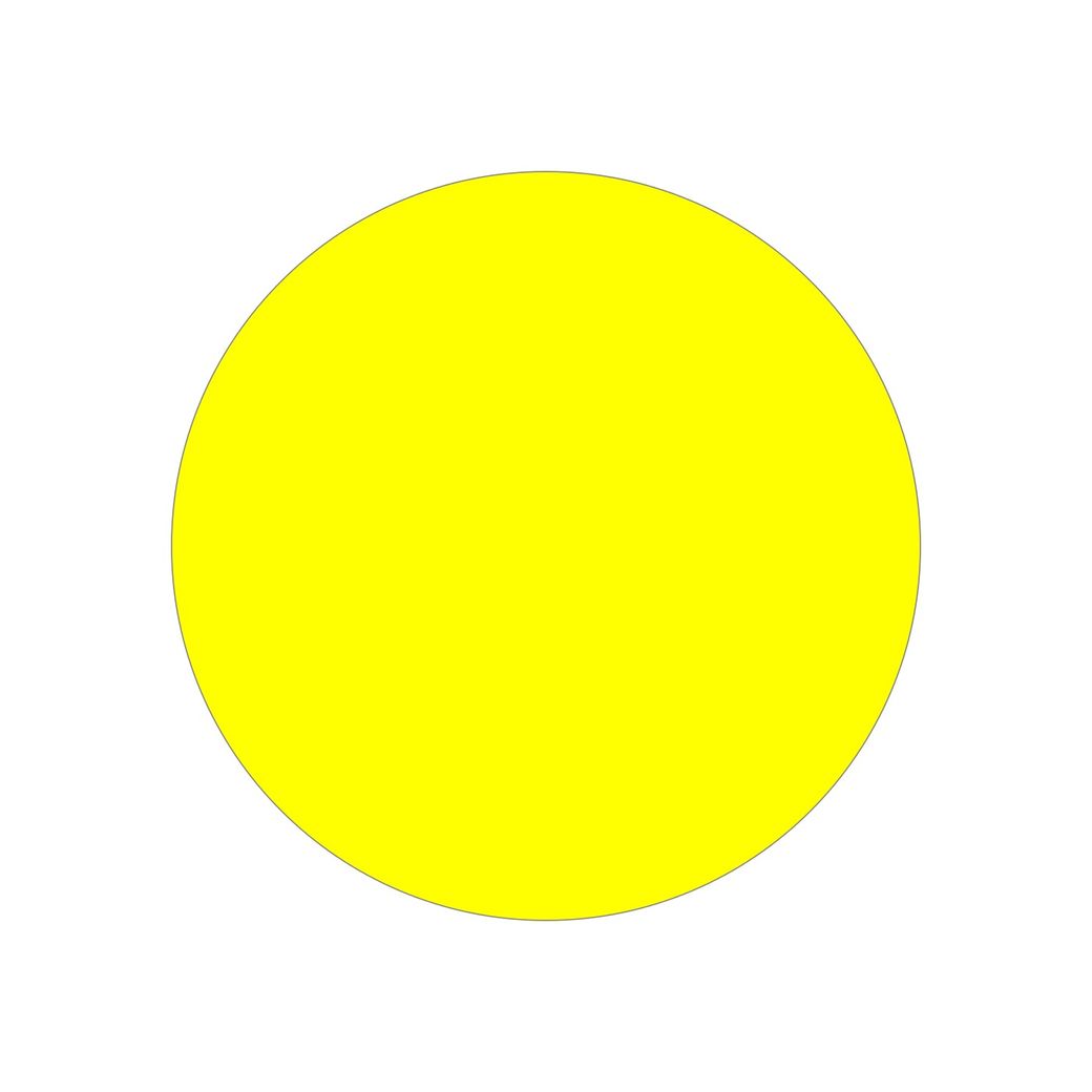 Наклейка на двери круг. Желтая 100 мм. Полистирол