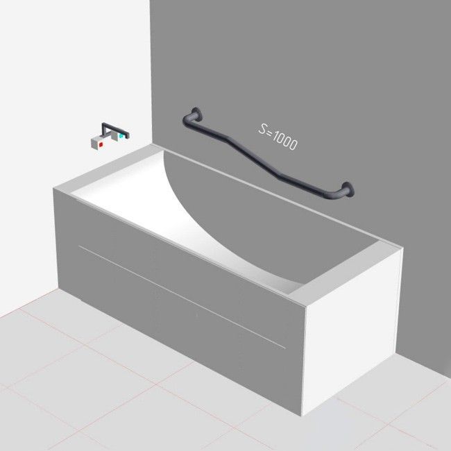 Поручень настенный ломанный для ванны