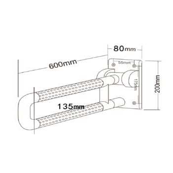 Поручень откидной HS-018B 600 мм