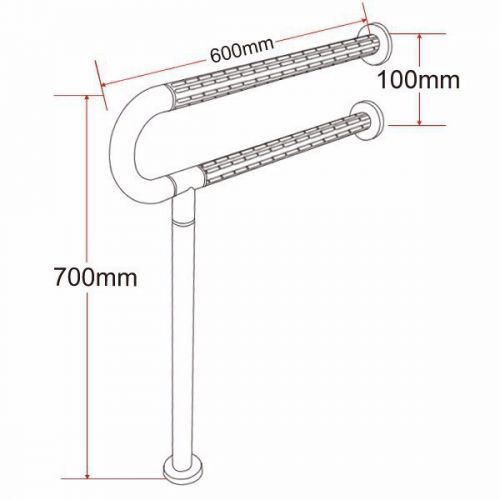 Поручень HS-030 белый U-образный для туалетов с креплением к полу