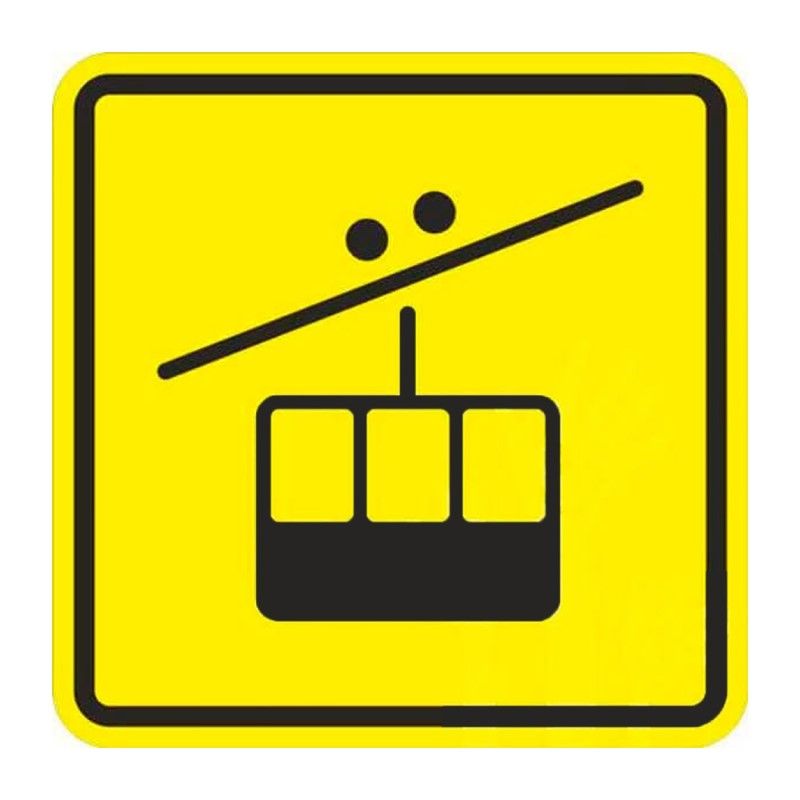 Тактильная пиктограмма П06 Горнолыжный подъемник 150x150 из акрила