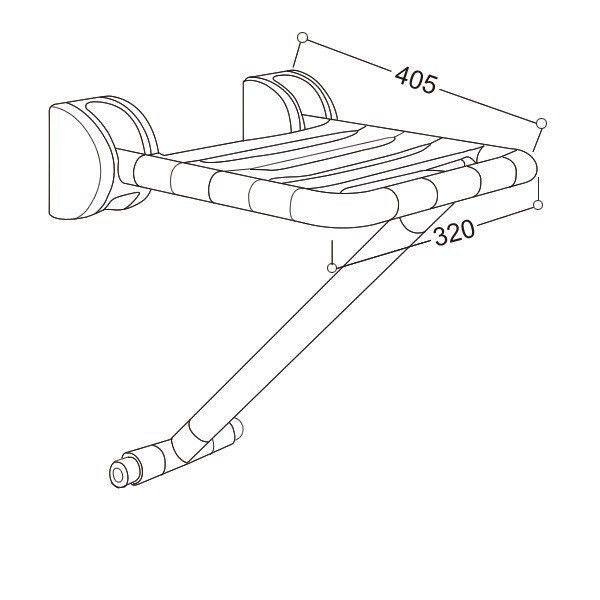 Сиденье для ванной комнаты HS-E-1 откидное с упором