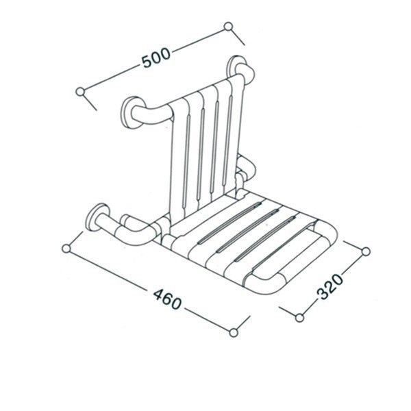 Сиденье инвалидное для санузла со спинкой HS-D