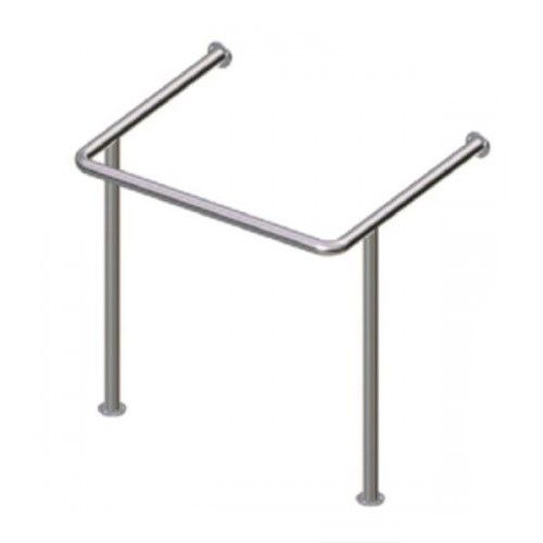 Стальной поручень для раковины с опорой к полу L-806мм H-800мм B-648мм