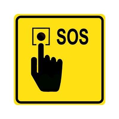 Тактильная пиктограмма Ш18 Кнопка вызова помощи 100x100 из акрила