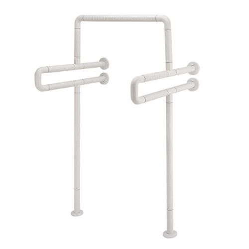 Поручень для санитарно-гигиенических комнат для писсуаров с креплением к полу 8807 (белый)