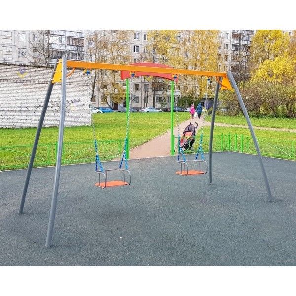 Качели металлические двойная рама тип-2