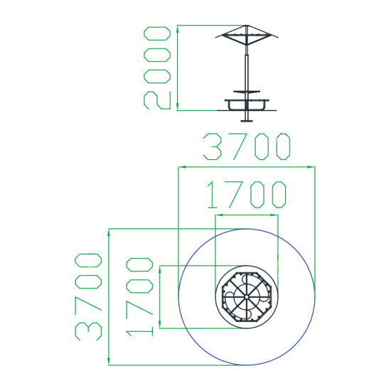 Столик с навесом "Семицветик"