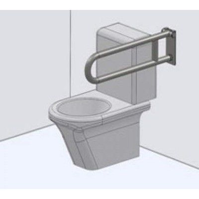 Поручень для унитаза откидной из нержавеющей стали. L-840 мм