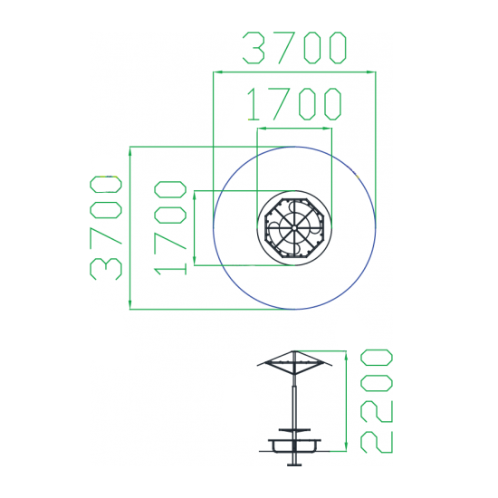 Столик с навесом "Грибок"