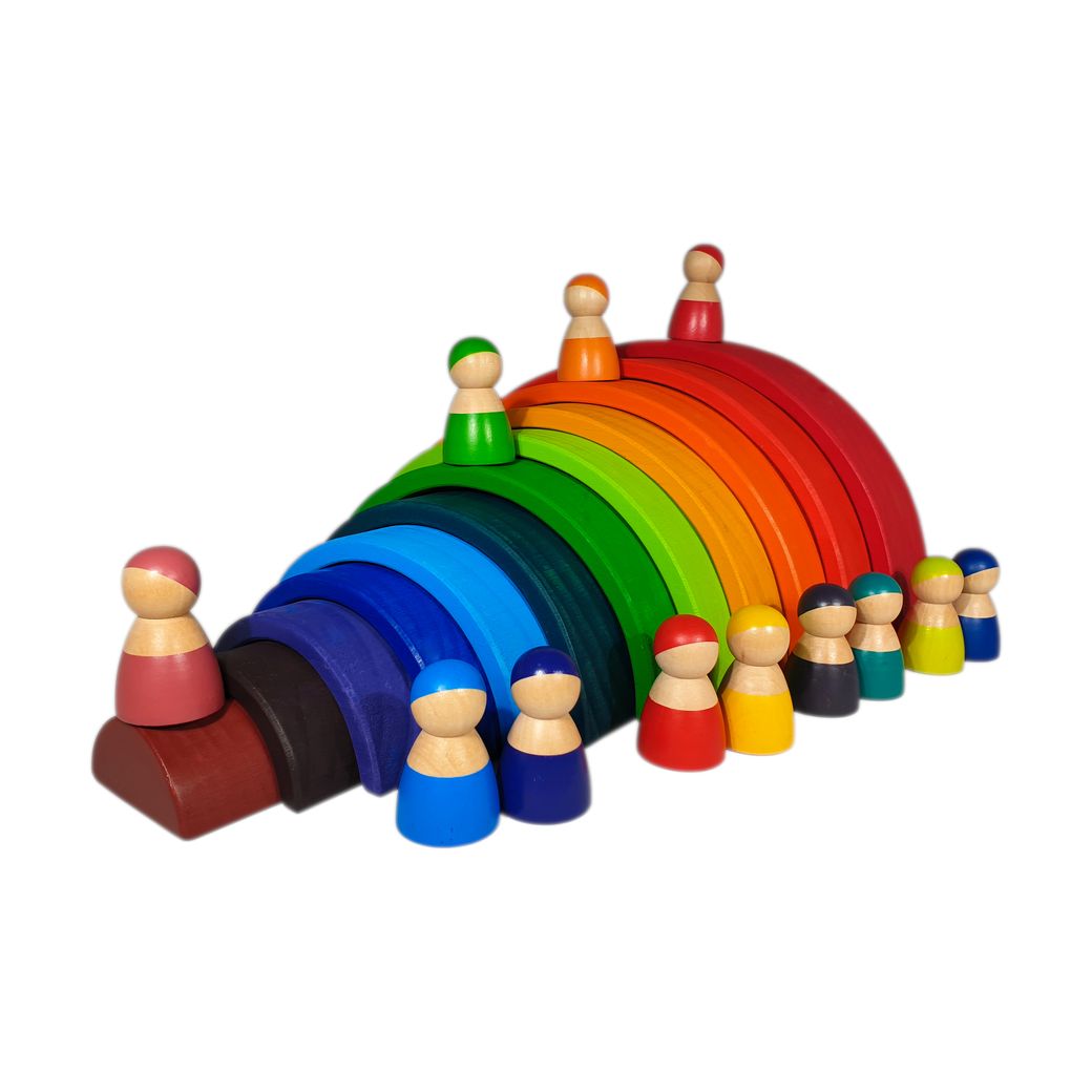 Разноцветный деревянный конструктор Радуга
