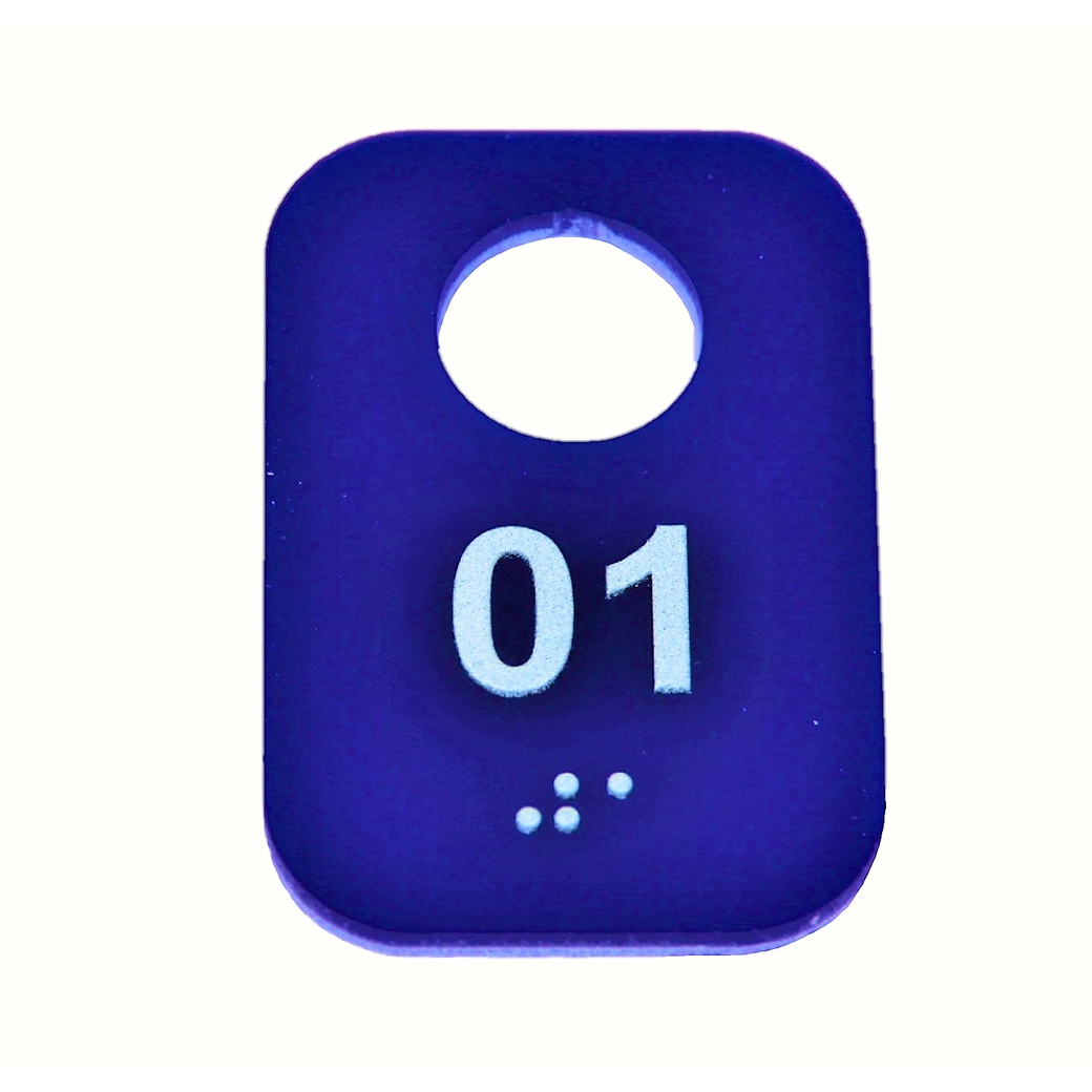 Тактильные номерки с шрифтом Брайля 40х60 из оргстекла