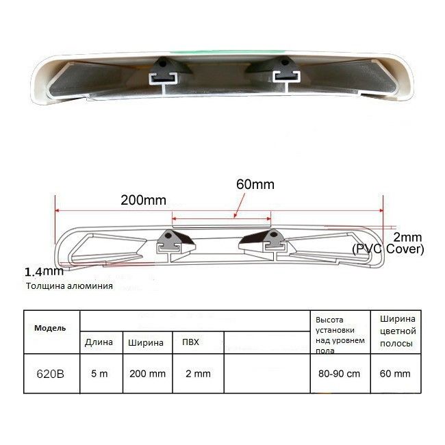 Поручень-отбойник для коридоров и лестниц HS-620B