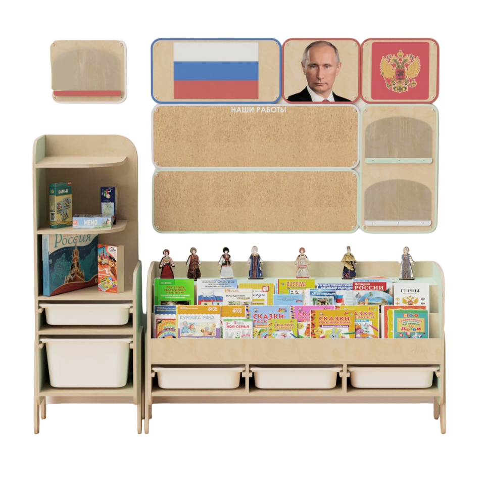 Средний уголок патриотического воспитания в группе ДОУ - Родина моя