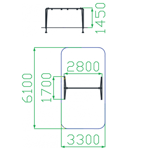 Качели простые двойная рама