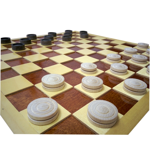 Шашки международные для незрячих с деревянной доской