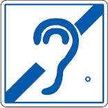 Тактильная пиктограмма G03 Знак доступности для инвалидов по слуху 100x100 из ПВХ