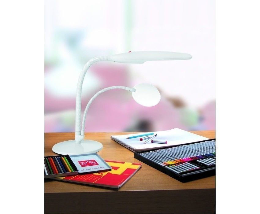 Настольная лампа с лупой Лебедь