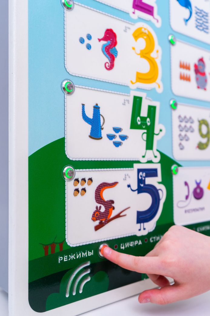 Стенд тактильно-звуковой обучающий Основы счета до 10, 440х640