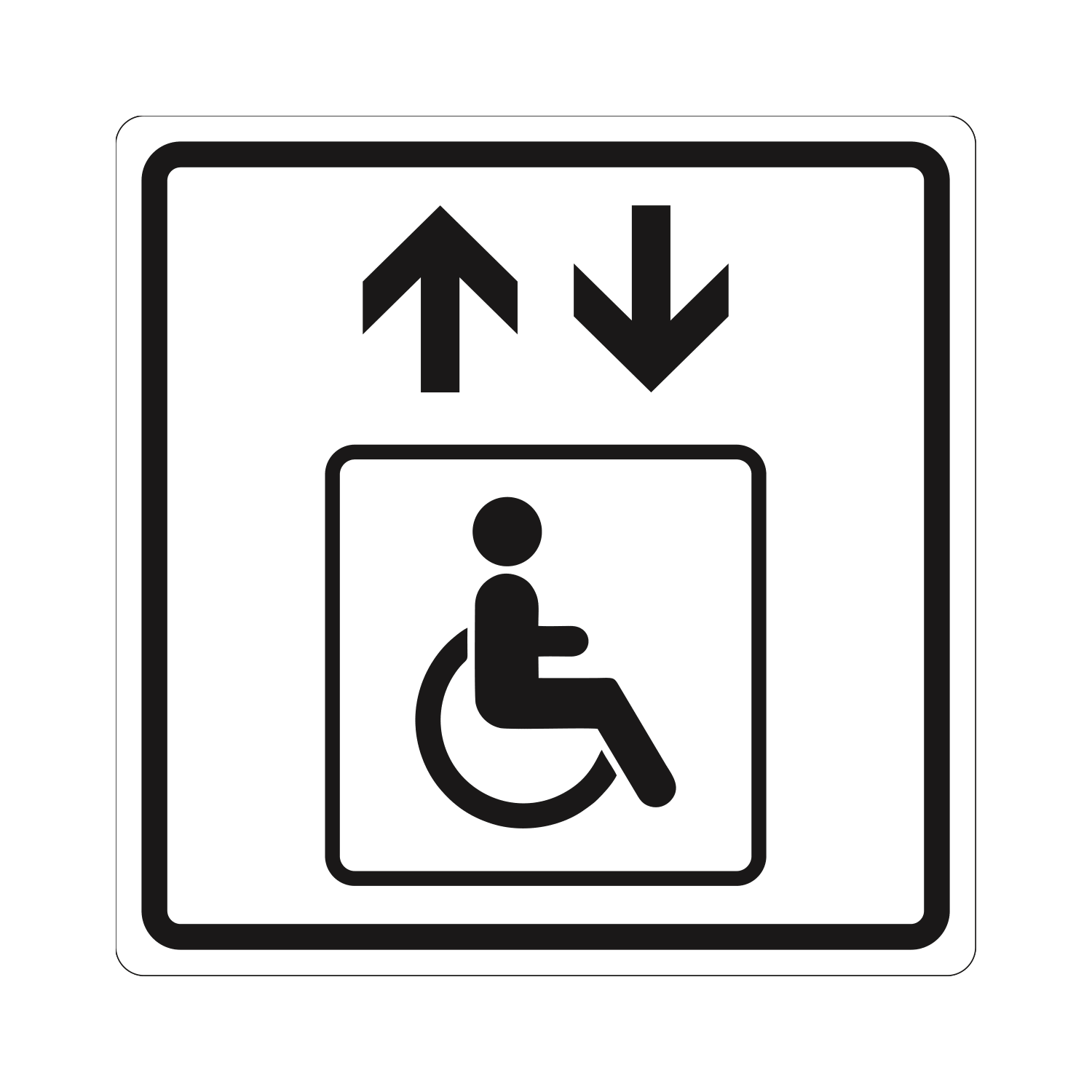 Тактильная пиктограмма лифт для инвалидов